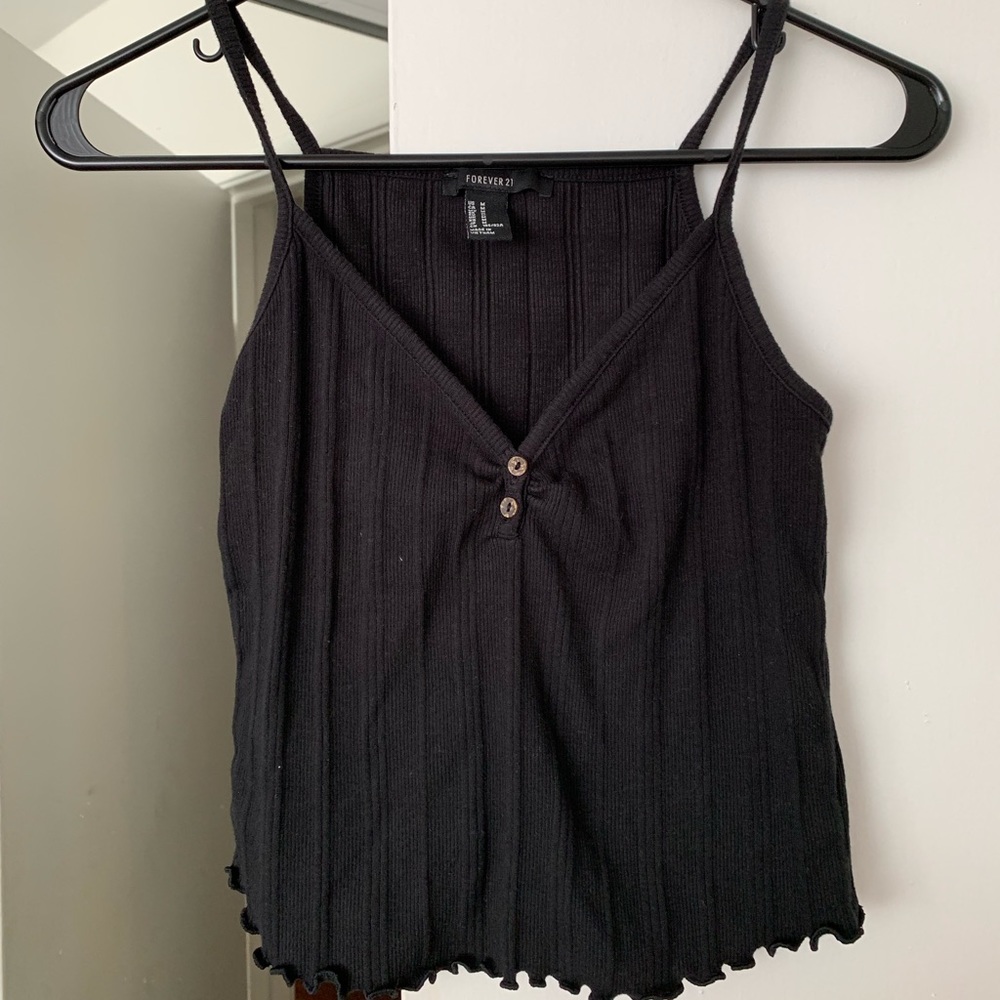 Forever 21 Black Crop Tank Top